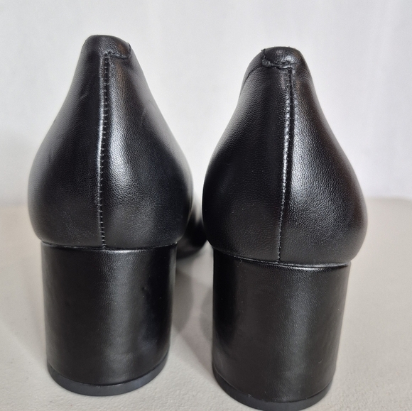 Easy-Spirit Evolve Black Leather Almond Toe Block Heel Pumps - NWOB - Size - 10 - Picture 5 of 13